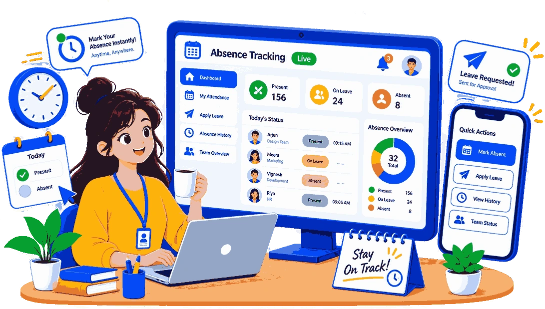 Real-time absence management dashboard