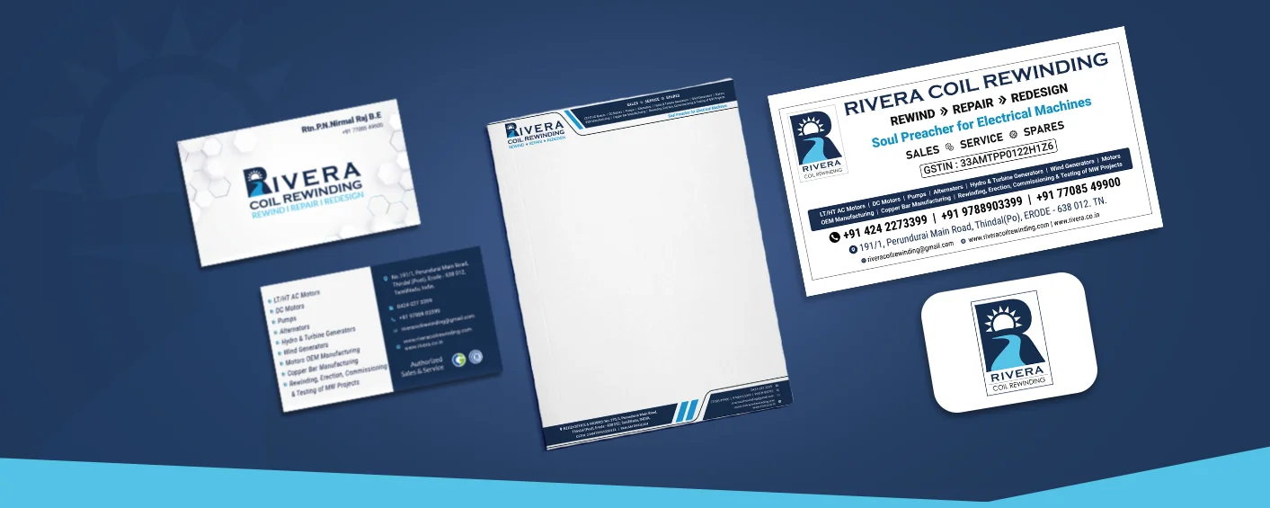 Rivera Coil Rewinding brand identity