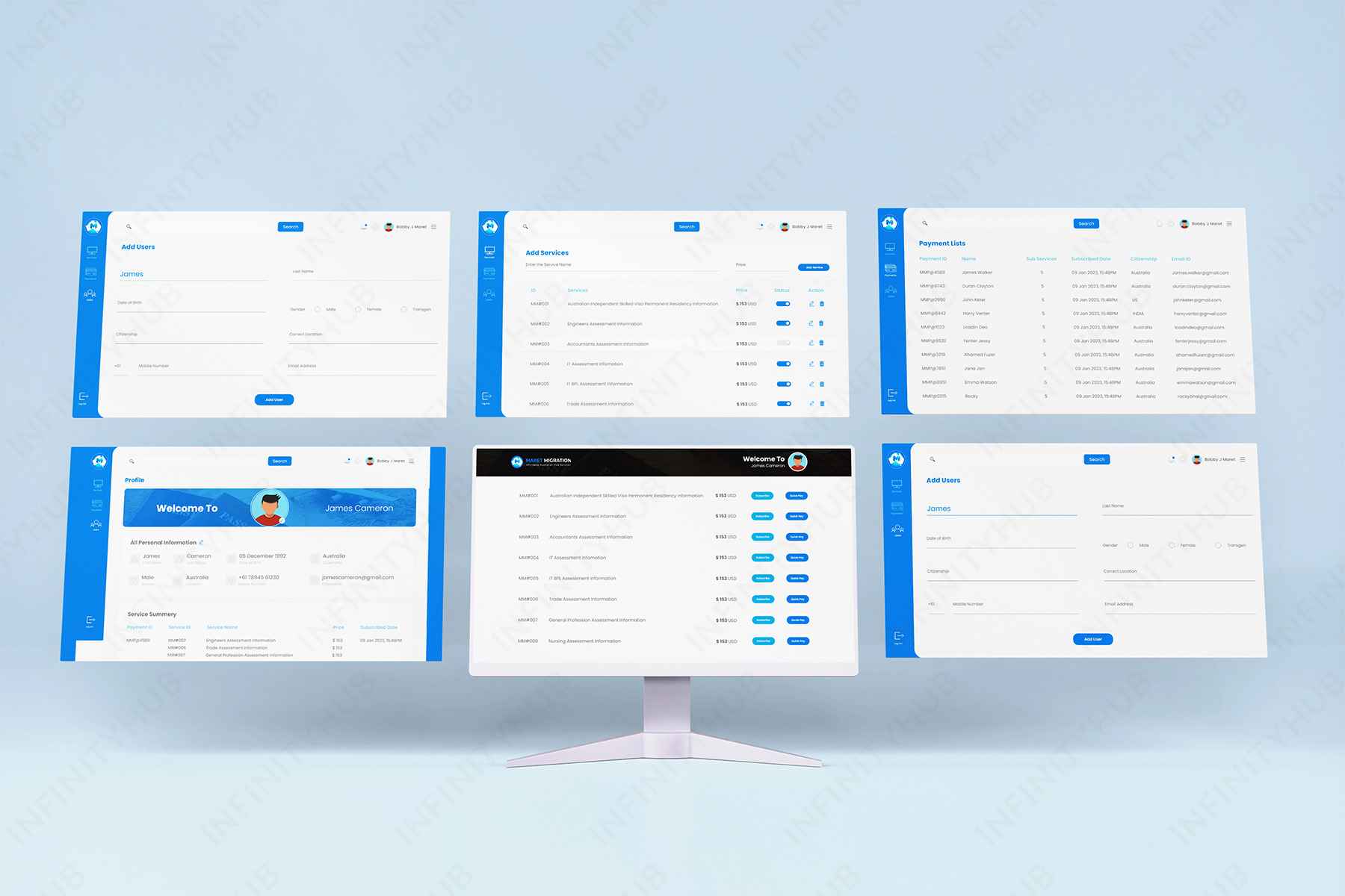 Maret Migration customized application UI design