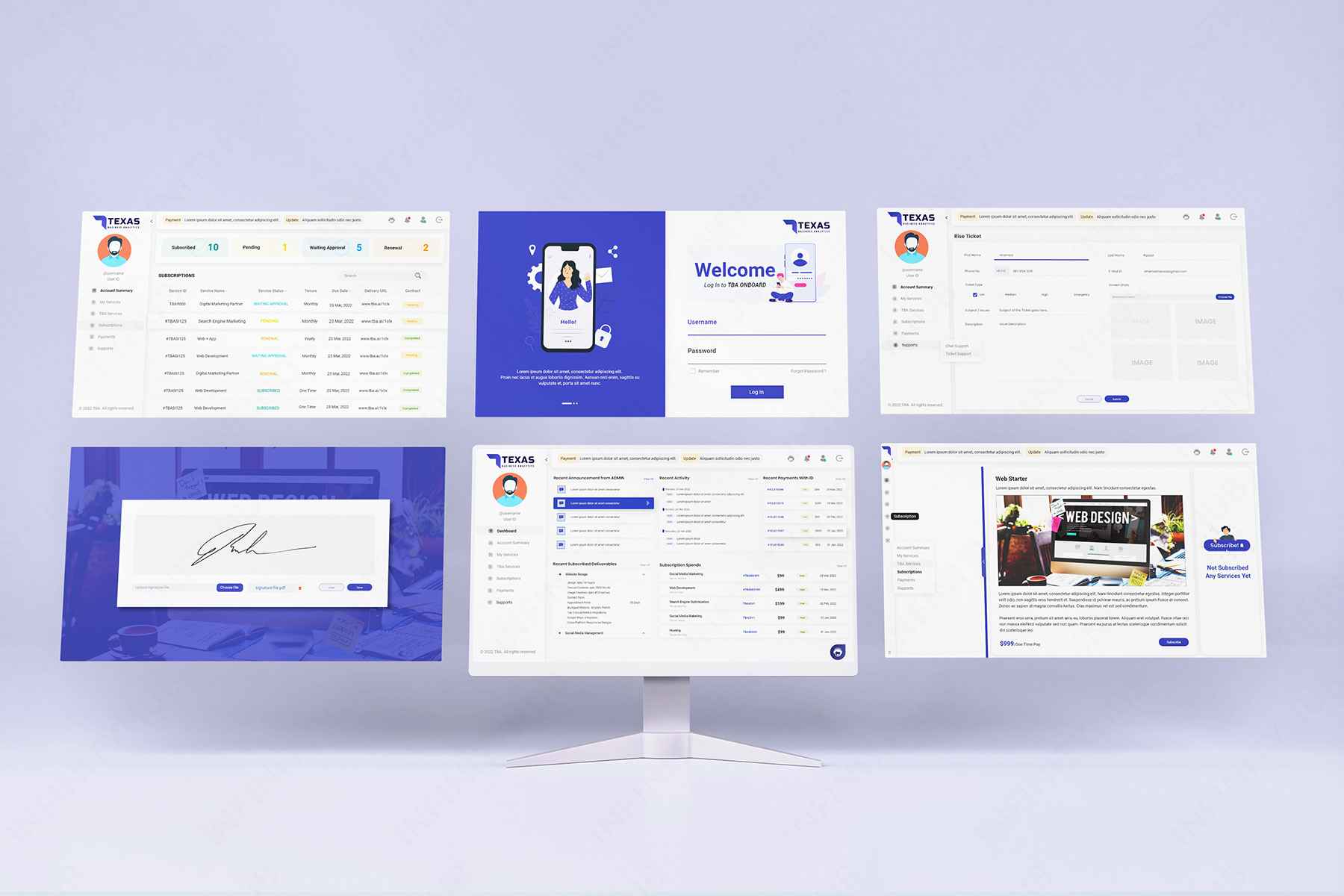 TBA customized application UI design