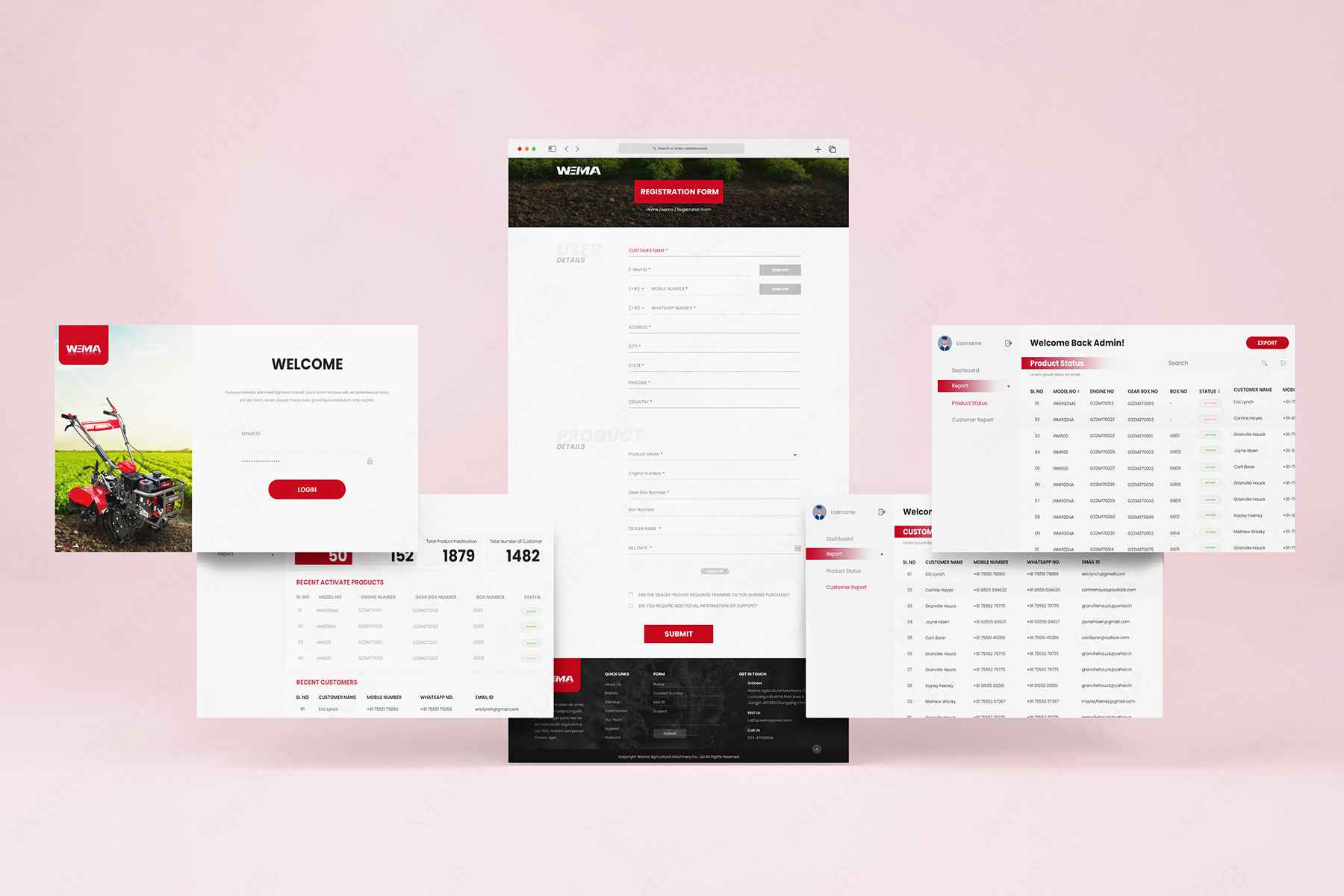 Weima customized application UI design