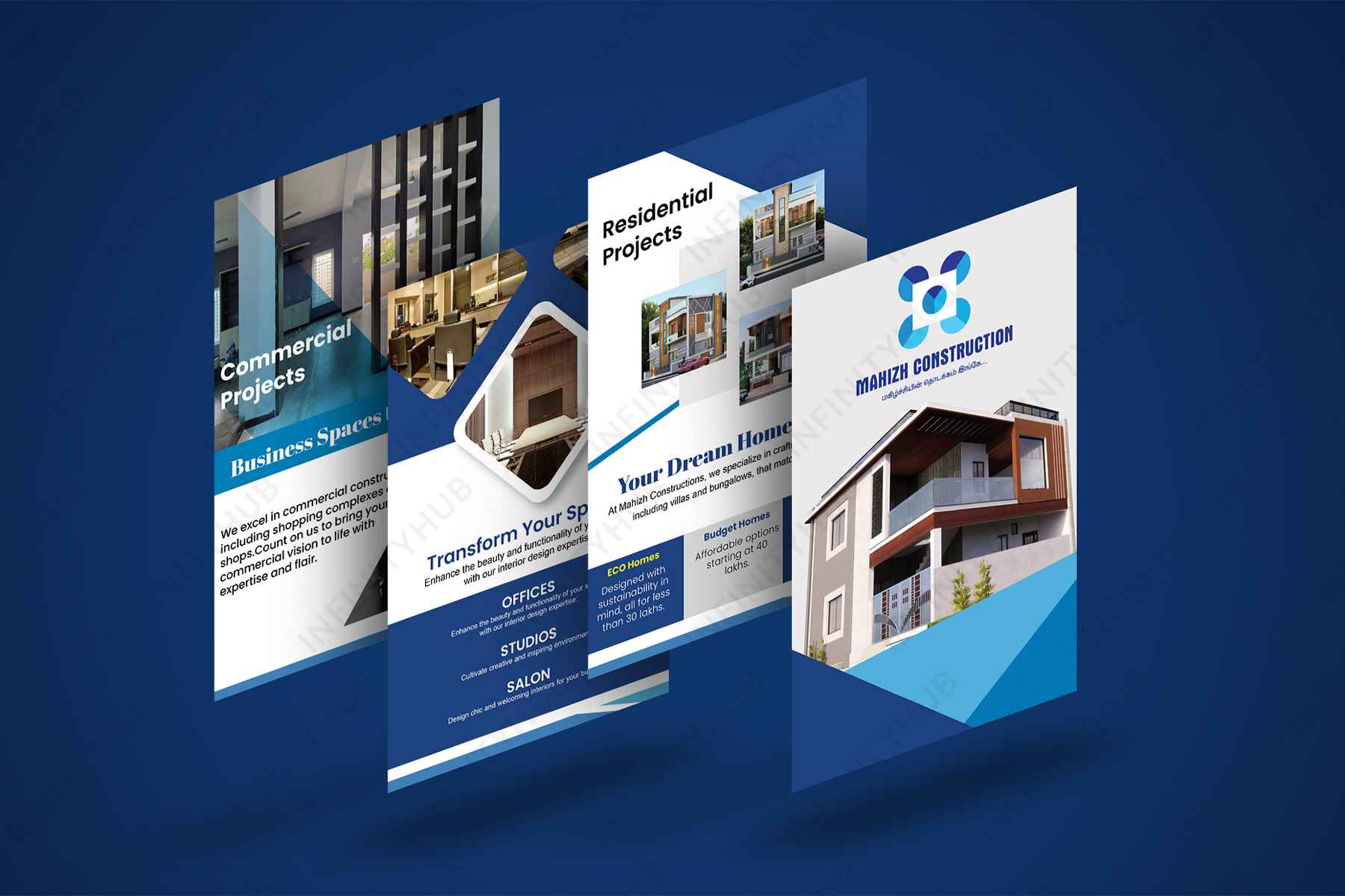 Mahizh Constructions brochure design