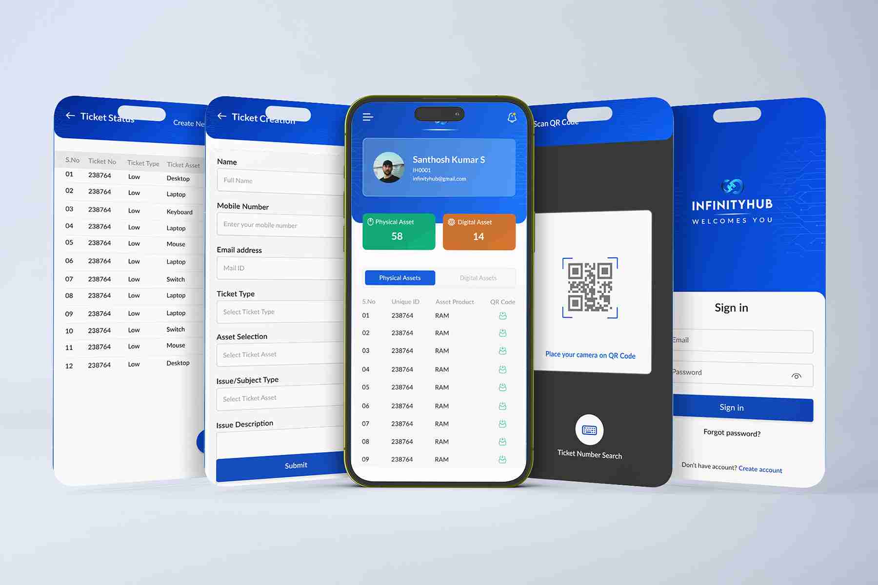 Asset Management mobile app UI design