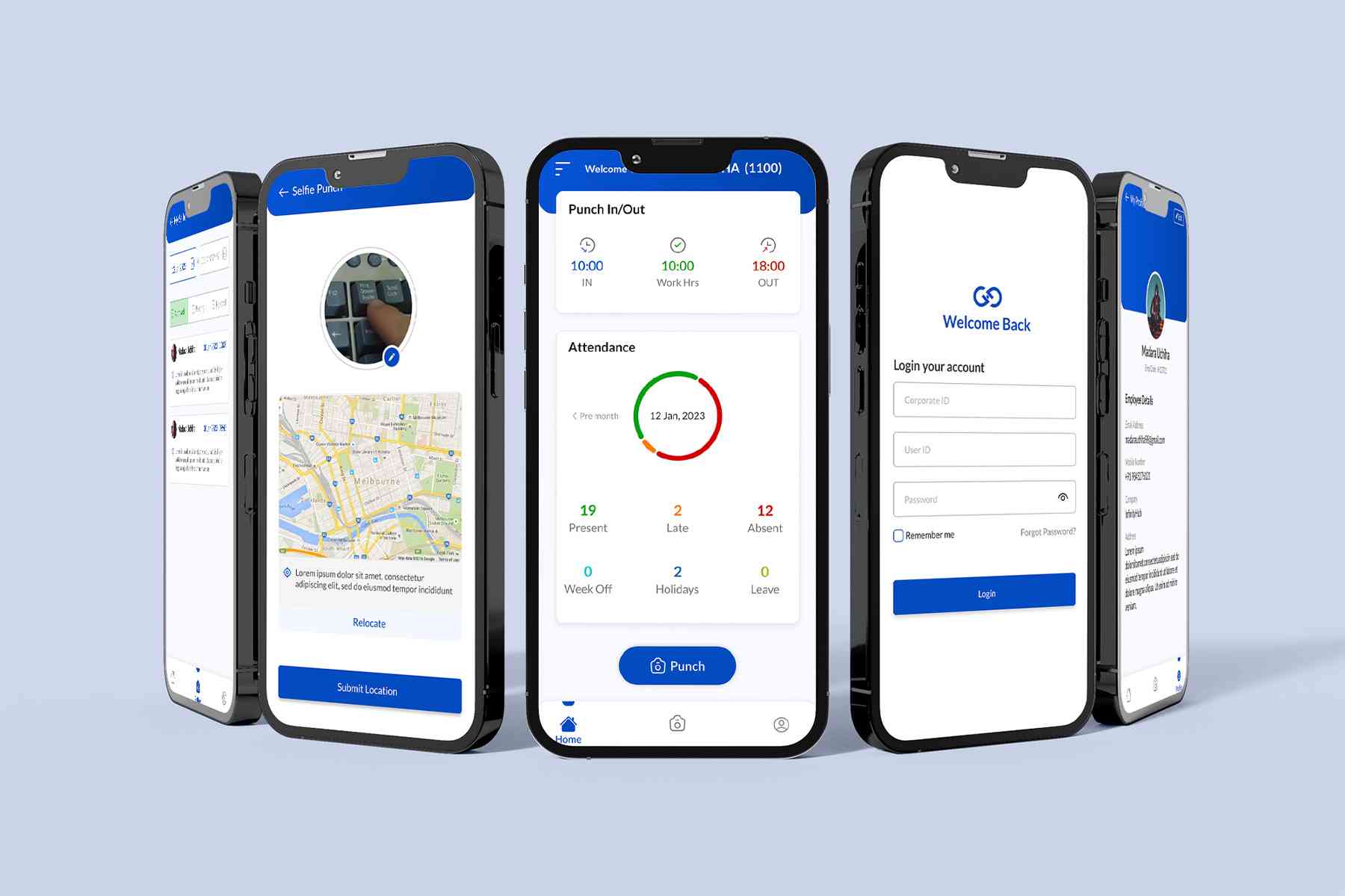 Attendance Management mobile app UI design