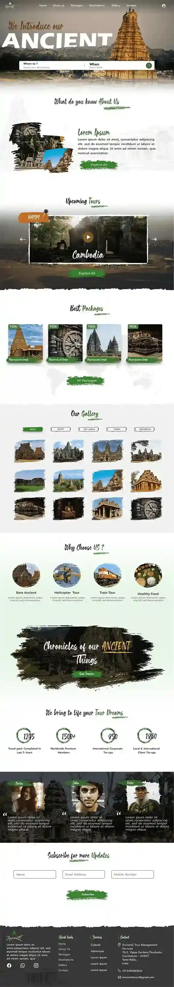 Ancient Bhoomi heritage tourism website design