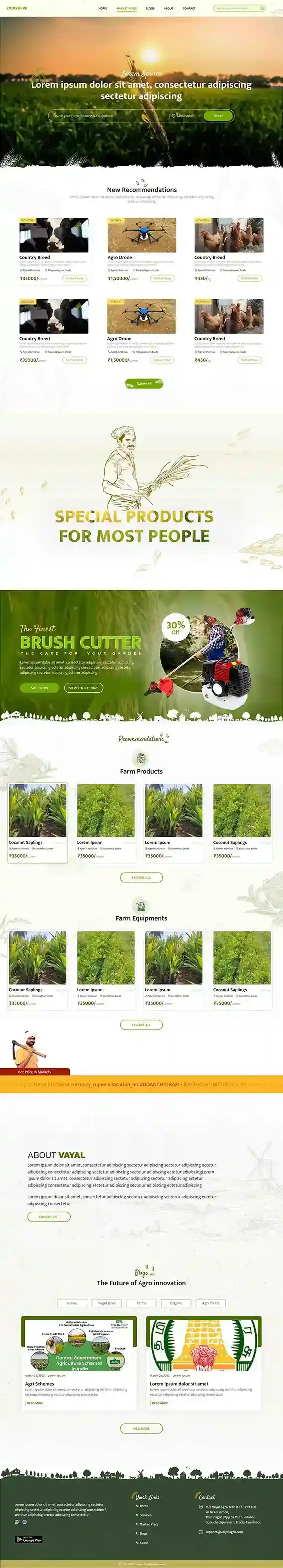 Tirthva Wesma agricultural machinery website design