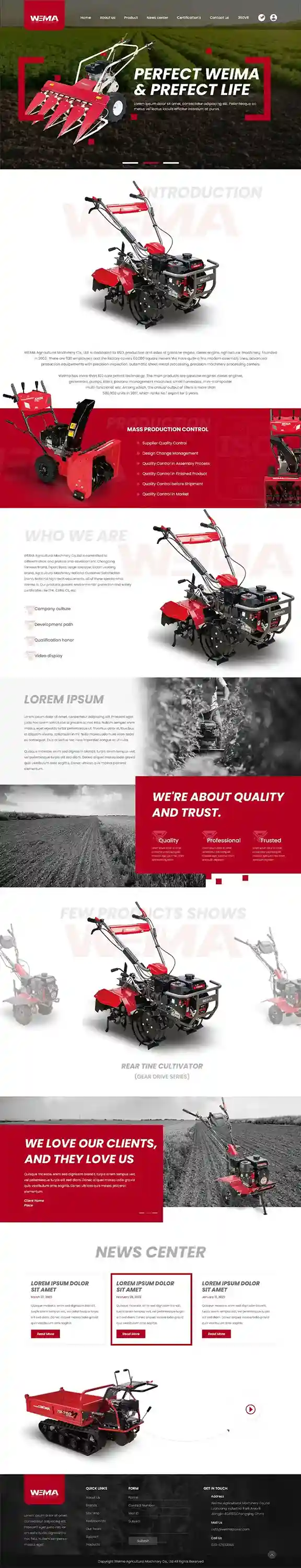 Tirthva Wesma agricultural machinery website design
