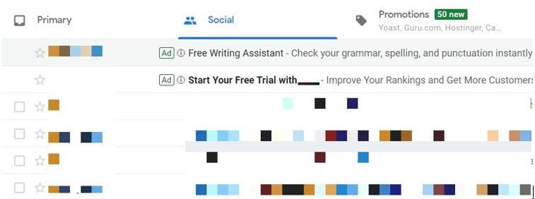 Gmail Sponsored Ads